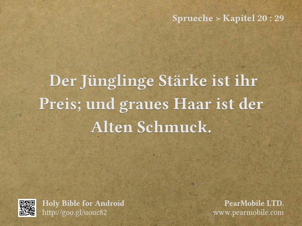 Sprueche, Kapitel 20:29